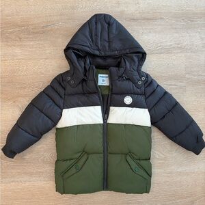 Mayoral Gray and Olive Puffer Jacket